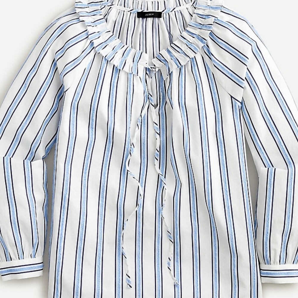 NWT J.crew Tie Ruffle Top in Stripe